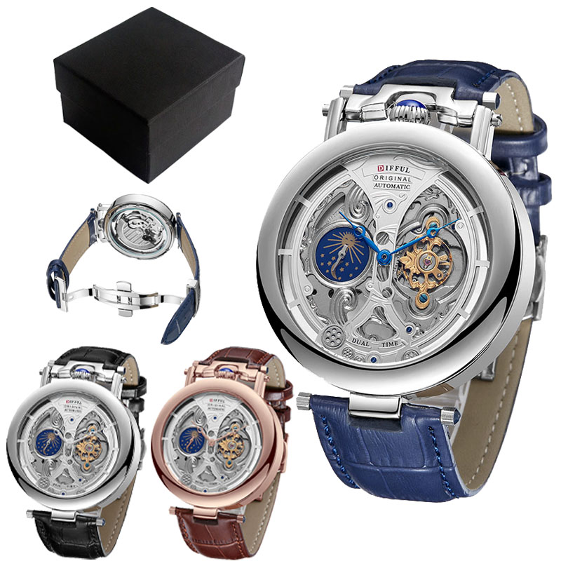 Omega Watch Constellation - DIFFUL Luxury Big Skeleton Dial Moon